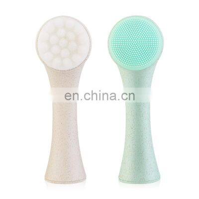 2020 Wheat Straw Degradable Eco-friendly Facial Cleansing Brush Cheap Price Pore Brush photo-2
