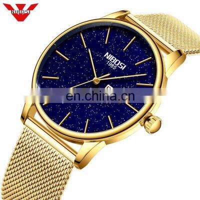 Quartz Watch Watches Stone Stainless Steel Original Quartz Fashion Japan Hot Sell Superior Slim 2020 Men Watches NIBOSI Round
