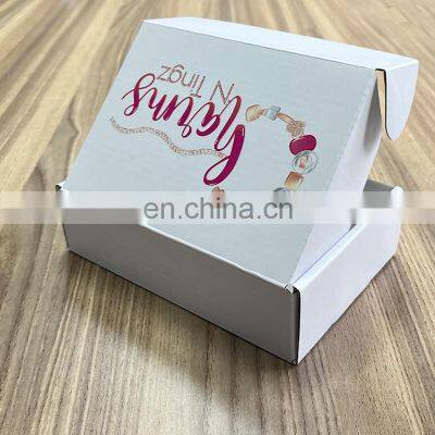 Custom Logo Small White Jewelry Necklace Earrings Gift Cardboard Carton Paper Box Corrugated Mailer Packaging Box photo-2