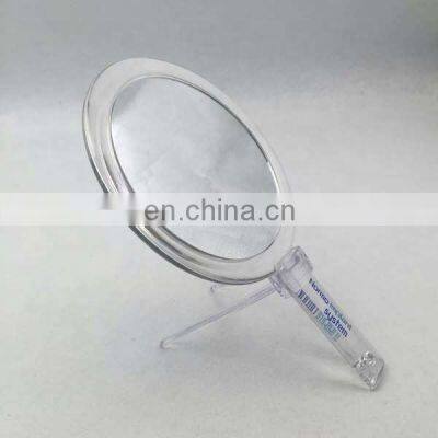 Clear Transparent Color Plastic Two Way Hand Held Desk Table Mirror Table