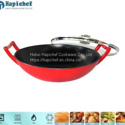Amazon Hot Selling Kitchenware Cast Iron Wok photo-2