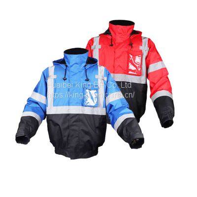 Roadway Safety Winter Jacket Outdoor Warm Worker Reflective Safety Jacket photo-3