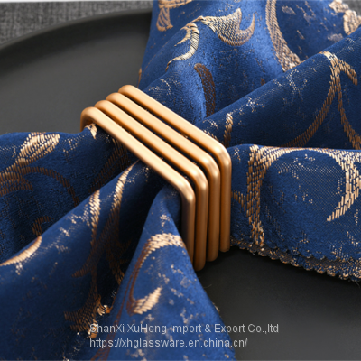 Factory Cheap Wholesale Wedding Gold Spiral Square Napkin Ring photo-3