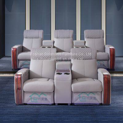 Private Villa Audio-visual Room Leather Electric Sofa Home Theater Electric Multi-functional Sofa Combination photo-2