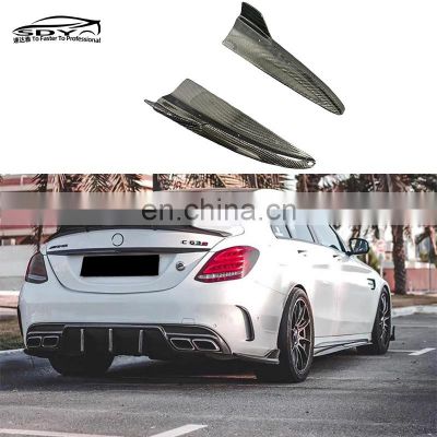 W205 Carbon fiber rear bumper diffuser lip trim For Mercedes Benz  W205 C Class C63 C43 C200 C260 4-doors