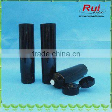 Black cosmetic plastic tube with cap,empty PE soft tube packaging