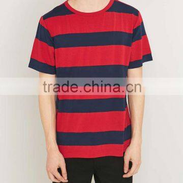OEM Wholesale Mens Navy and Red Stripe T Shirts photo-2