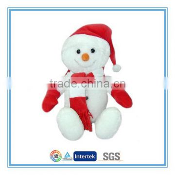 Christmas plush snowman ornaments with red hat and scarf