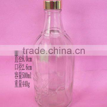 500ml glass juice bottle, 500ml glass beverage bottle with cap