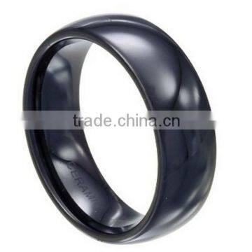 Men's 8mm Comfort Fit Black Ceramic Contemporary Wedding Ring