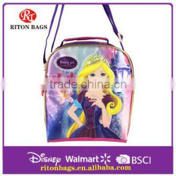 princess pattern high quality insulated lunch bag for girls