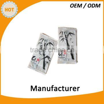 Wet wipes for restaurant single pack with bamboo