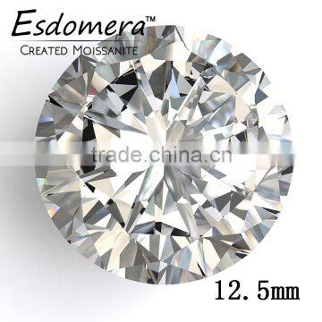 12.5mm Wholesale Esdomera White Color Moissanite Loose Stones Round Brilliant Cut EF Color