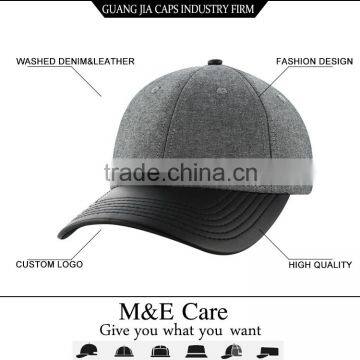 Grey trucker hats for men with black leather curved visor