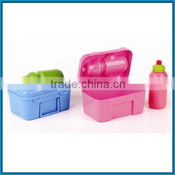 Kids plastic lunch box with water bottle