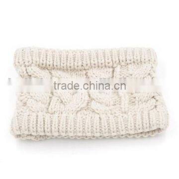 Fashion Beige Twisted Knit Crochet Winter Lady Headband photo-2