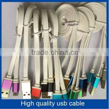 New Design Aluminum Flat USB Data Charging Cable for Samsung