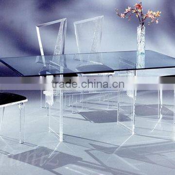 Upscale rectangle acrylic cheap wedding table and chair furniture set