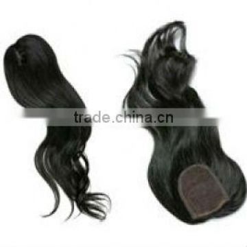 wholesale and factory cheap price virgin indian hair weave top closure hair piece