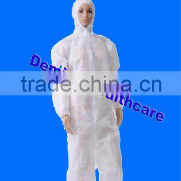 Disposable Protective Coverall with Hood and Waist Elastic