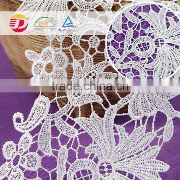 wholesale cheap 3D flower chemical lace embroidery fabric for dress china supplier