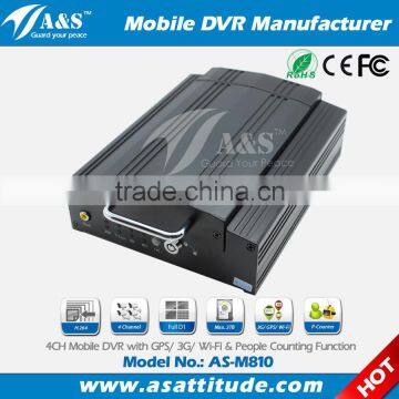 High Performance 4CH 3G Mobile DVR With Optional Passanger Counting Function