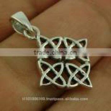 Thick Celtic Knot Solid Silver Pendant, pn19