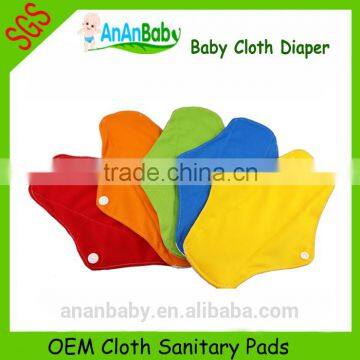 OEM Menstrual soft breathable Reusable Sanitary Pads with bamboo liner