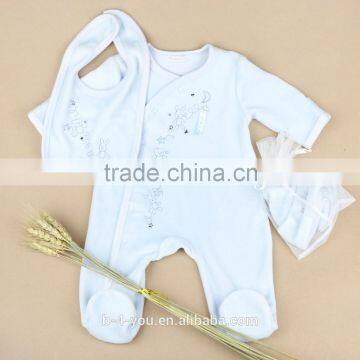 Baby Girls Boys Dog Print Dribble Bib Romper Bodysuit Playsuit Outfits 0-24M