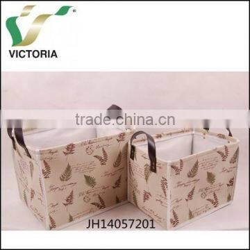 Victoria New Design Jute Material Printed Storage Box