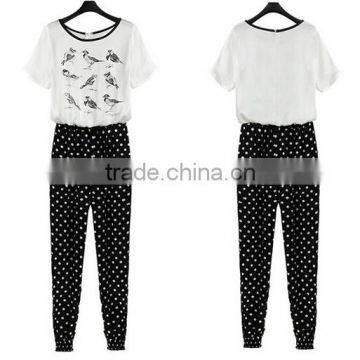 Ladies sleeveless chiffon printed jumpsuits