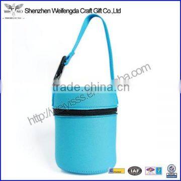 Fashion unique design handmade neoprene bottle holder with zipper