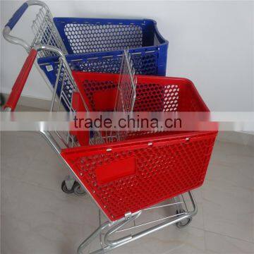 180L Shopping Trolley with Plastic Basket