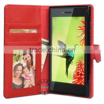 china supplier wallet credit card holder magnetic leather case for blackberry leap