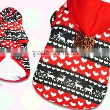 Red Christmas Fleece Dog Hoodie Clothes Superwarm photo-2