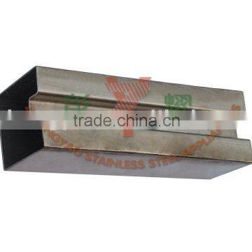 steel pipe tube(stainless steel slot square shape tube,used in handrail,railing,etc..)