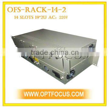 with 4 fans 14 slot Media converter Rack