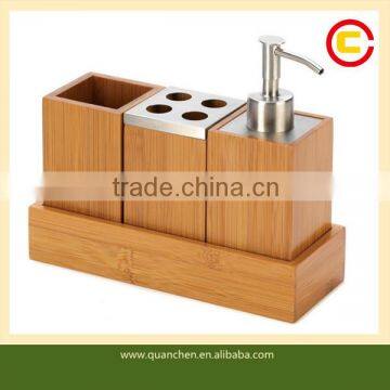 2014Green Chic Bamboo Bathroom Accessory Set With Tray