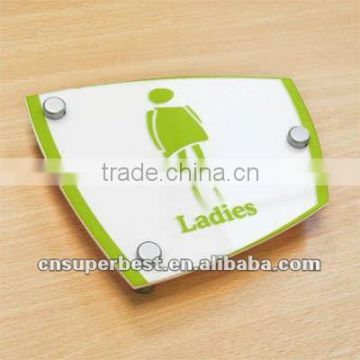 Customized clear acrylic toilet sign