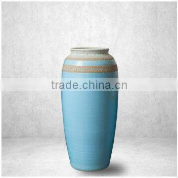 Modern sky blue large chinese ceramic floor vases for hotel deco