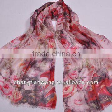 100% Wool Scarf, 200s Wool With Digital Printing,new Scarf 2013