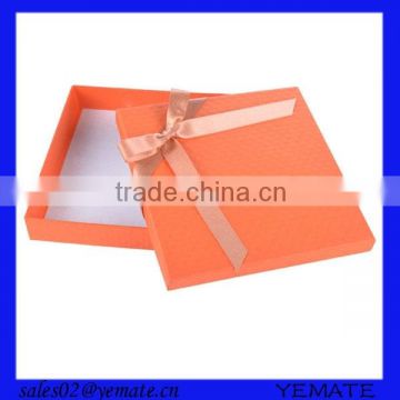 Hot selling orange color printing cardbaord jewlery boxes with lid