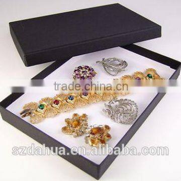 LARGE LUXURY BLACK CARDBOARD GIFT JEWELLERY BOX QUALITY 19cm x 13.5cm