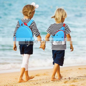 China Supplier Neoprene Material Kids Cartoon Picture of School Bag Backpack With Shark Design