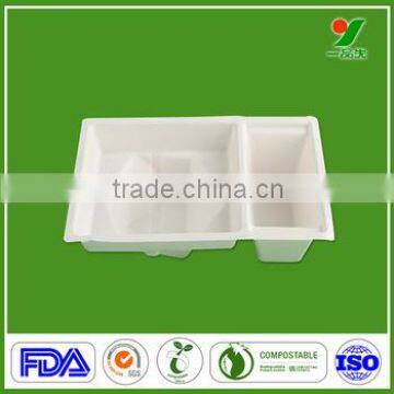 Disposable waterproof paper molded pulp packaging tray