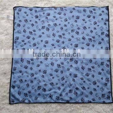 Paw printed 80%polyester 20% polyamide Dog Washing Microfiber Drying Towel 40x40cm