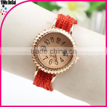 ladies bracelet wrist watch 2015 Leather Vintage Bracelet Lady Watch With Pendant