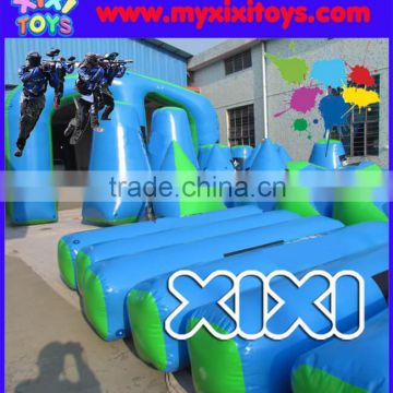 Interactive team building inflatable paintball bunker game, laser target shooting