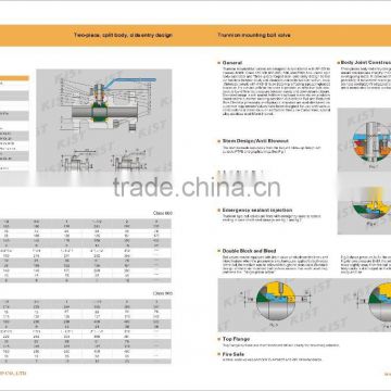 API Two-Pieces, Split Body, Side Entry Trunnion Design