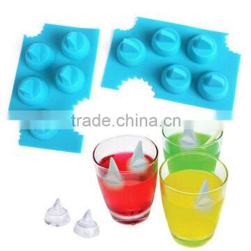 High Quality Cool Silicone Brain Shape Ice Cube Freeze Mold Shark 3D Shape Ice Tray Ice Cream Tools 2015 New ZH635